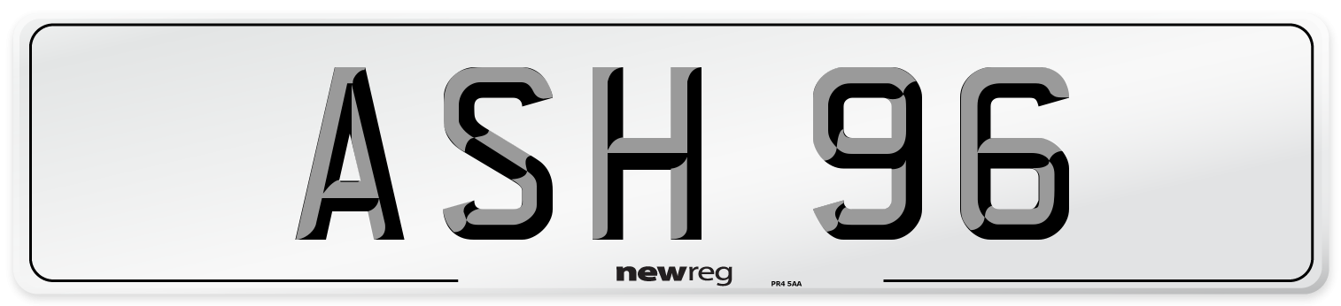 ASH 96 Number Plate from New Reg